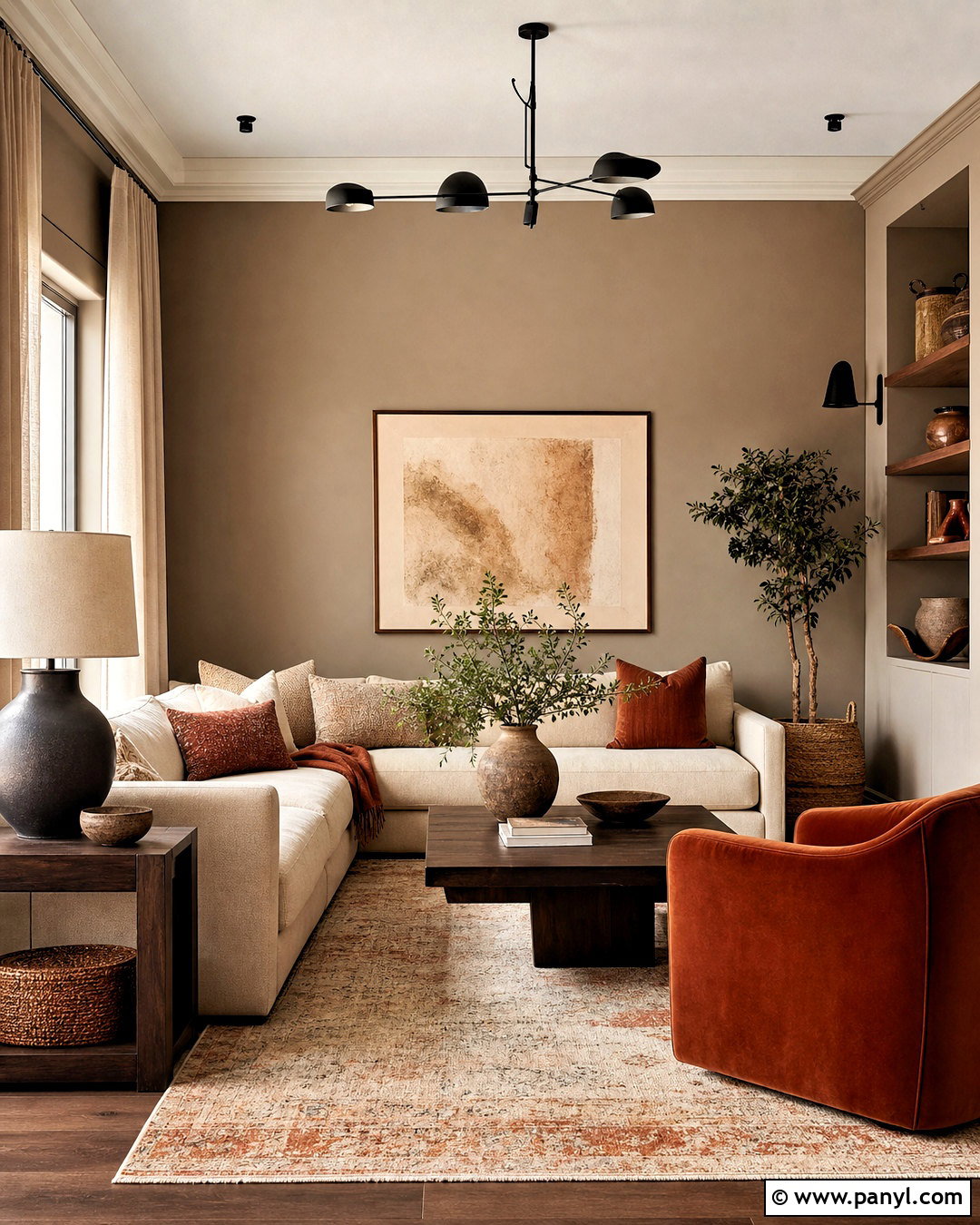 Taupe And Rust Drawing Room - 20 drawing room color combination ideas