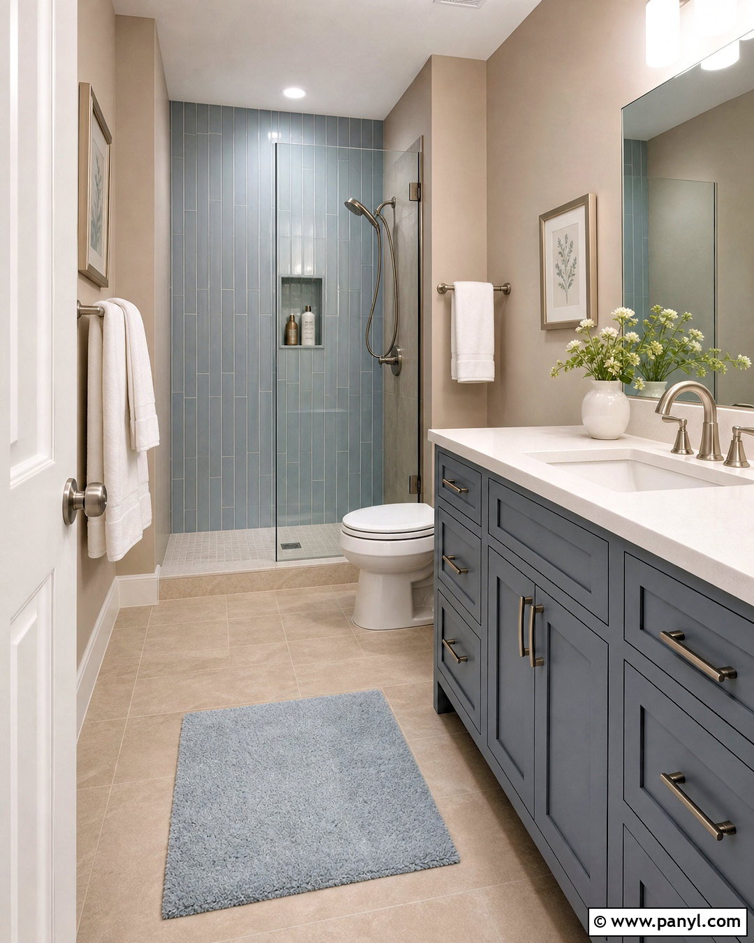 Taupe And Soft Blue Bathroom - 20 small bathroom colour schemes