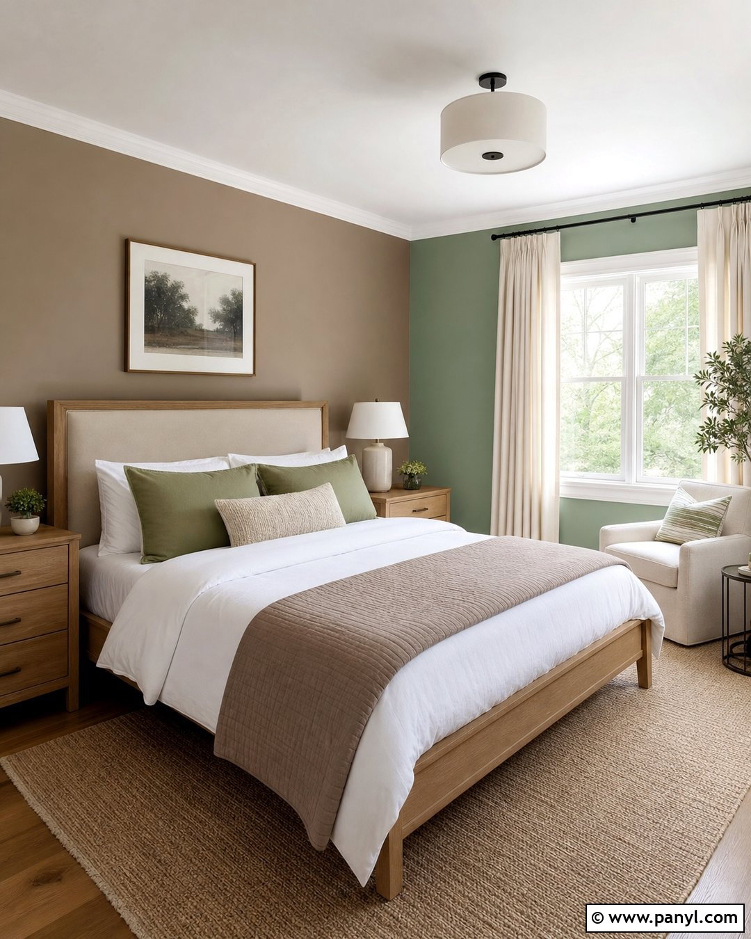 Taupe And Soft Green Guest Room Walls - 20 Room With Different Colored Walls