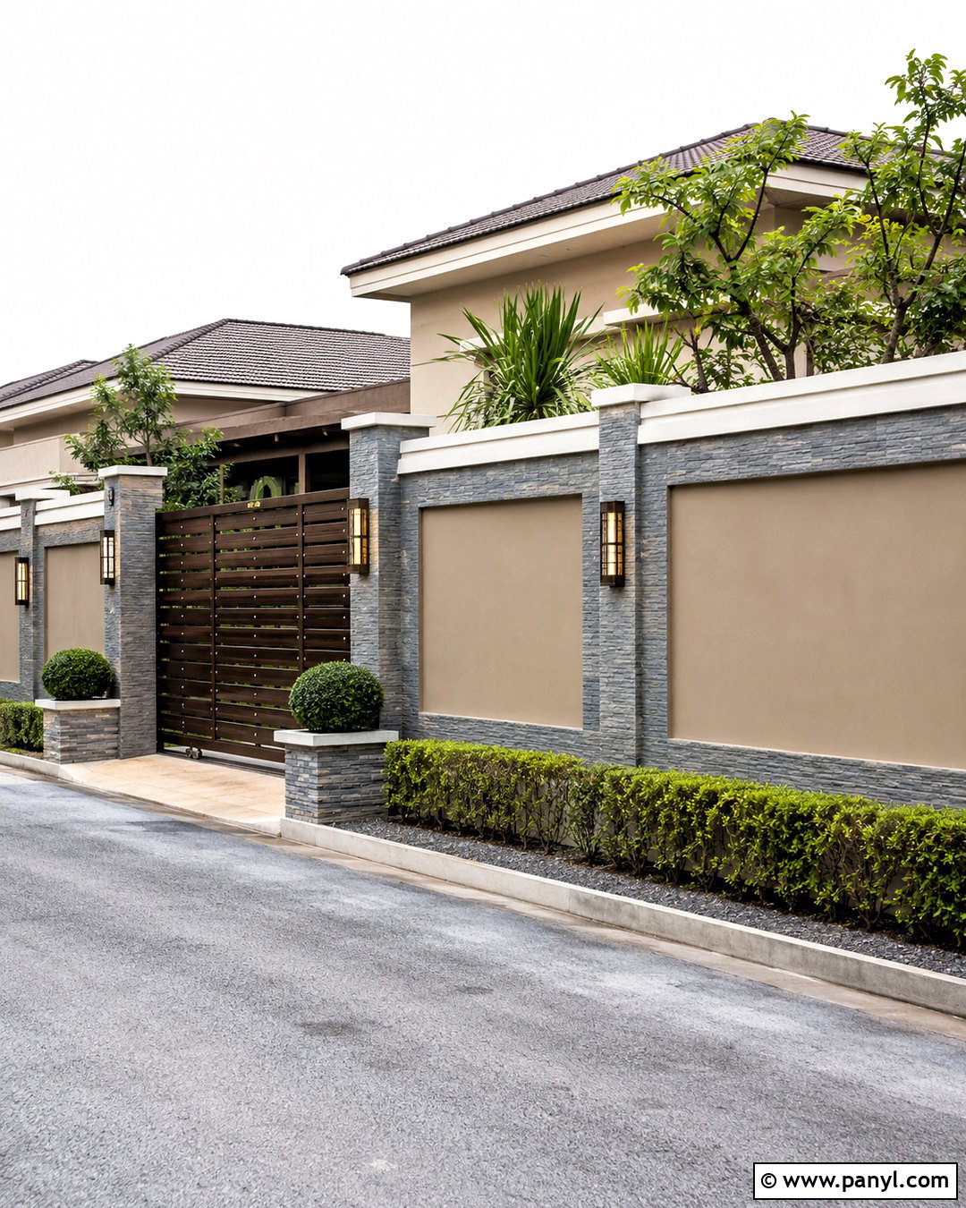 Taupe And Stone Gray Compound Wall - 20 compound wall painting ideas
