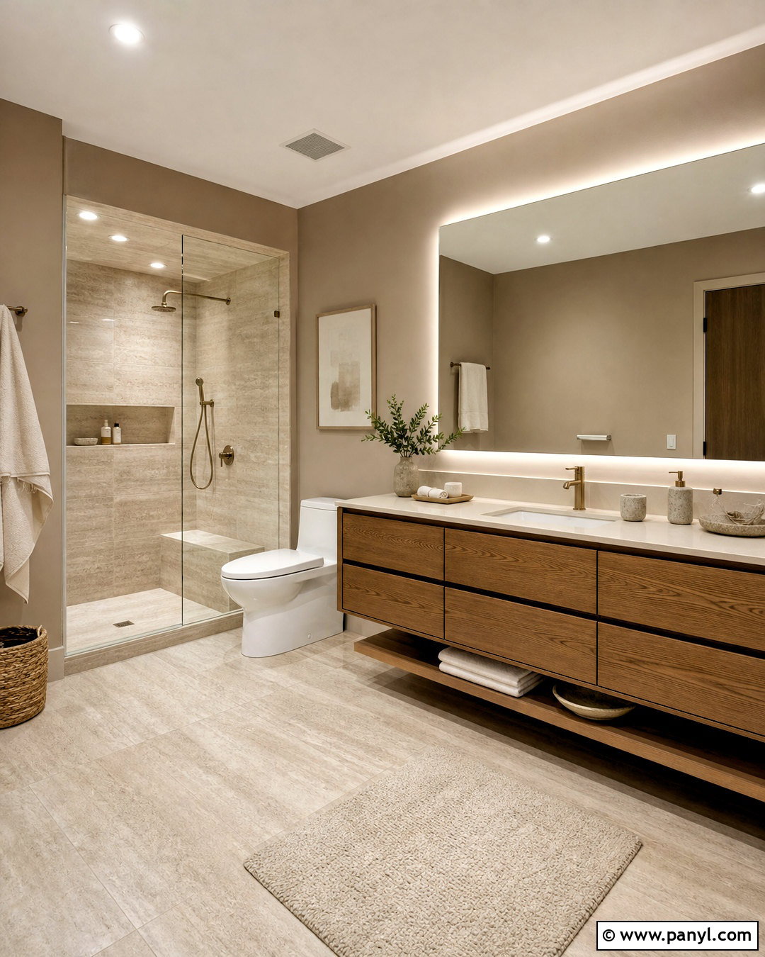 Taupe And Travertine Bathroom - 20 bathroom color palette ideas