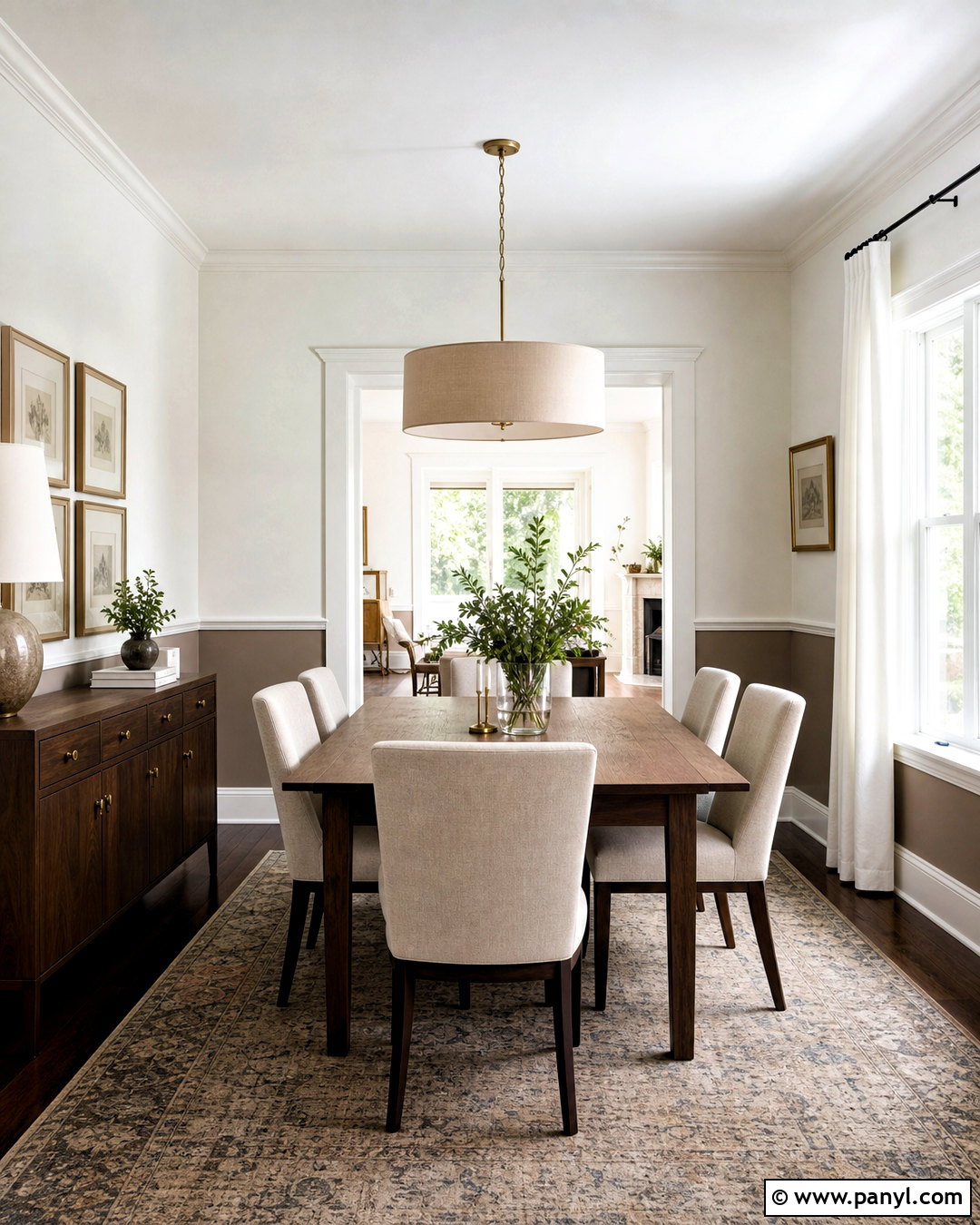Taupe And White Two Tone Wall With Chair Rail - 20 two tone wall paint ideas
