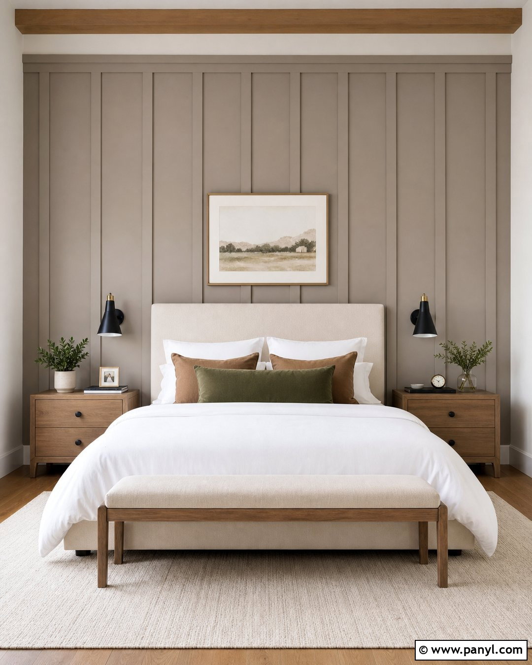 Taupe Board And Batten Accent Wall - 30 Taupe Accent Wall Ideas