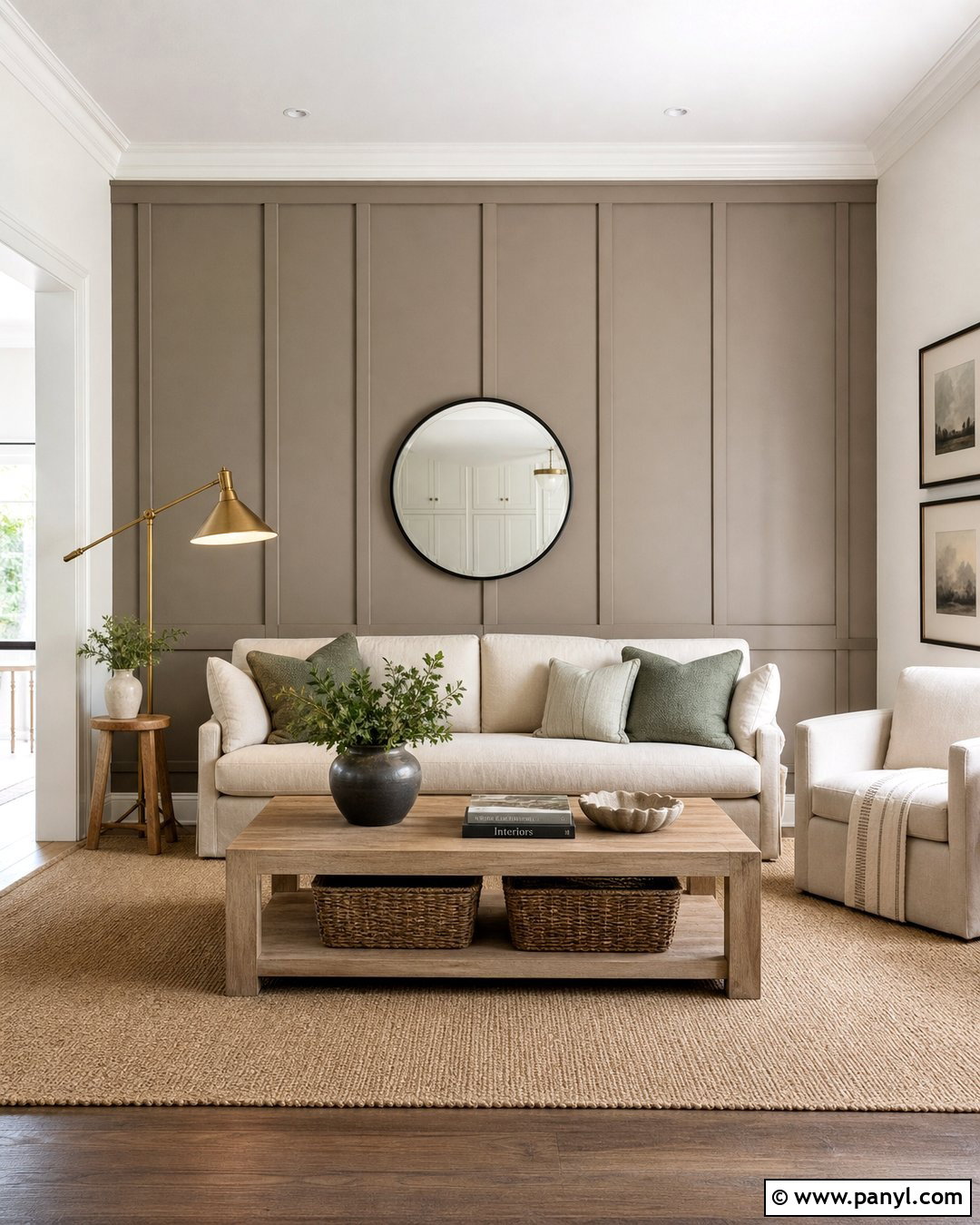 Taupe Board And Batten Accent Wall - 25 Taupe Accent Wall Living Room Ideas