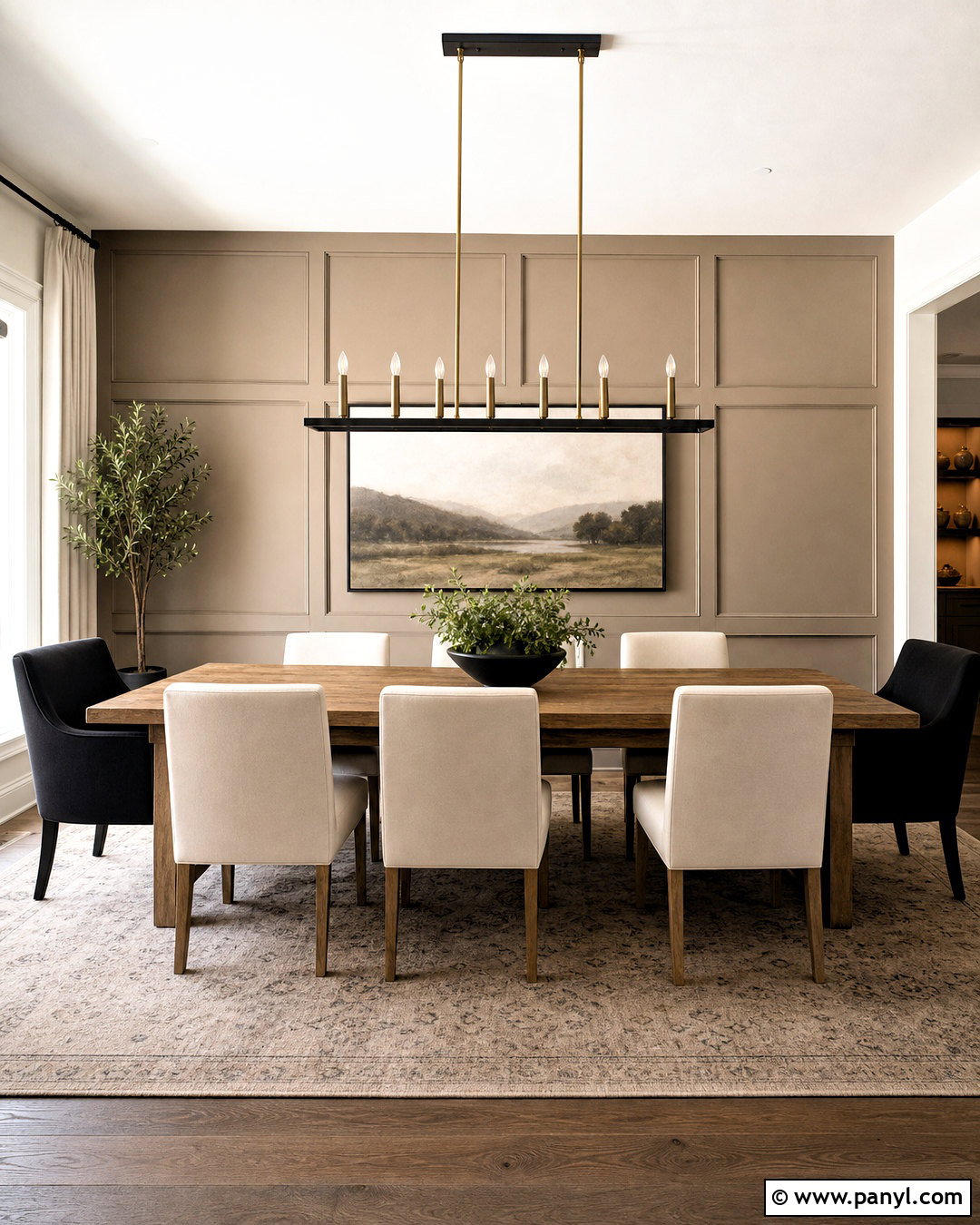 Taupe Board And Batten Dining Room Accent Wall - 20 neutral accent wall ideas