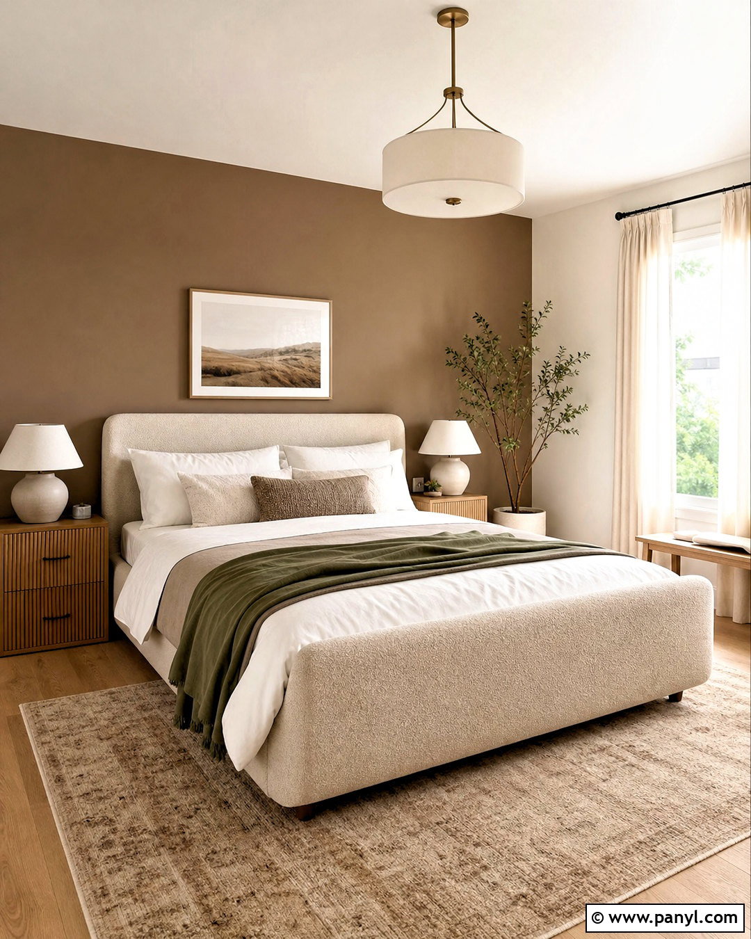 Taupe Brown Accent Wall - 20 brown accent wall bedroom ideas