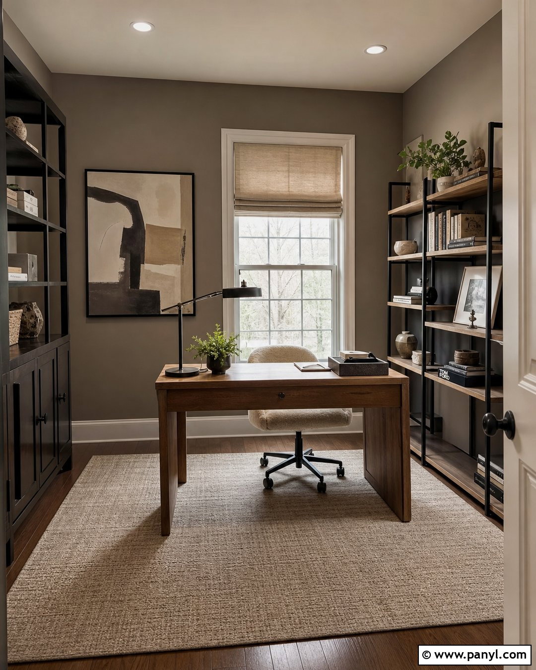 Taupe Brown Home Office Walls - 30 brown painted walls