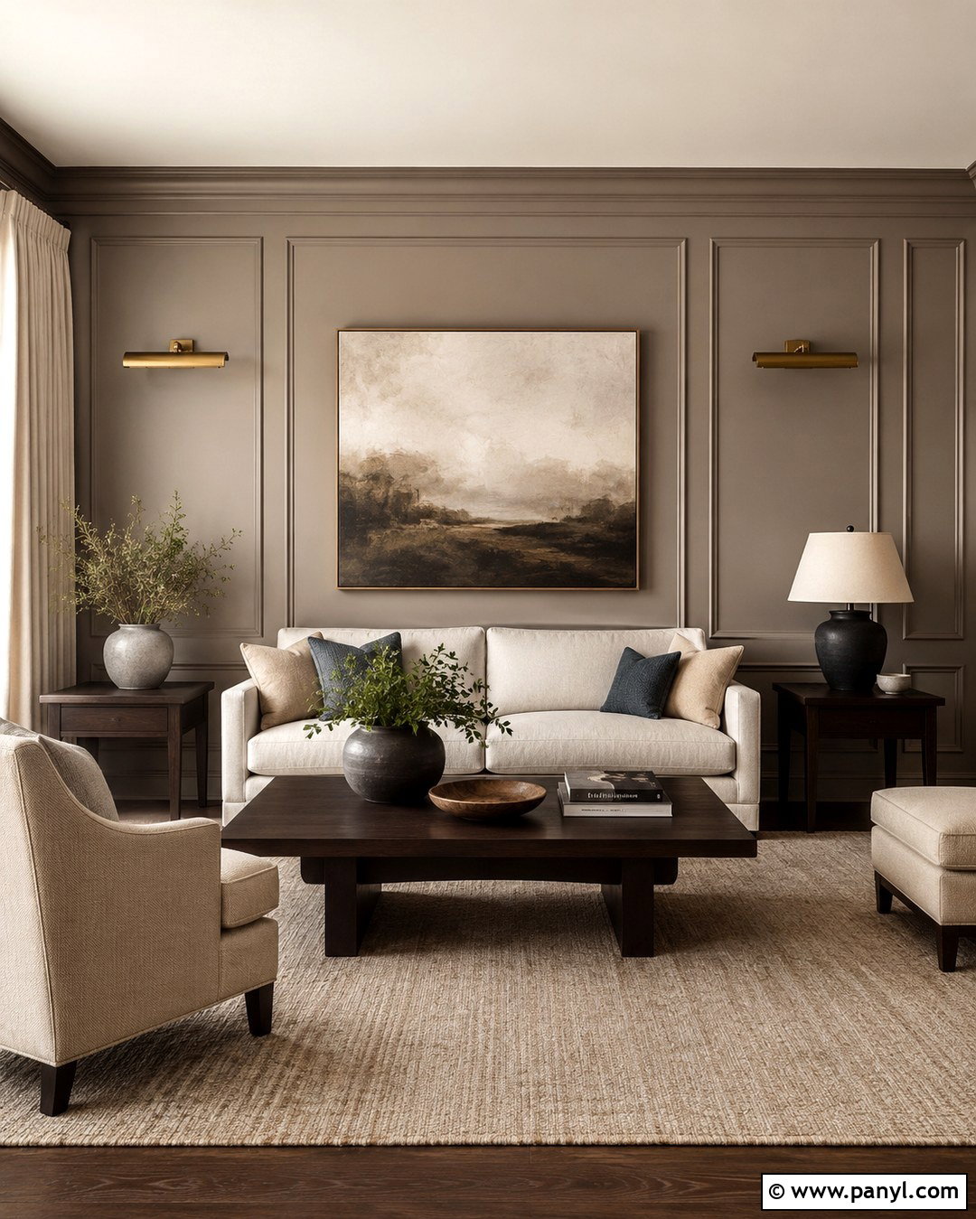 Taupe Brown Paneled Walls - 20 Taupe Brown Wall Paint Ideas