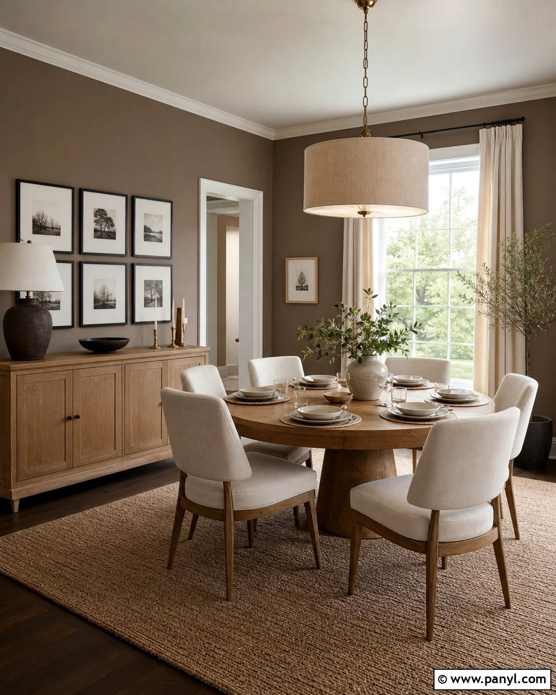 Taupe Brown Wall Dining Room - 35 brown wall aesthetic ideas