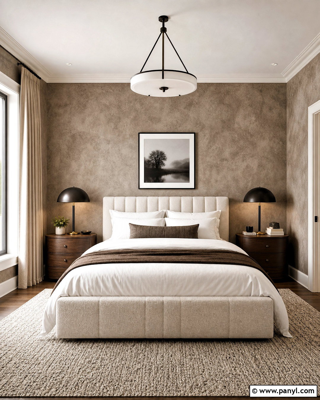 Taupe Color Wash Texture Wall - 20 bedroom texture paint wall ideas