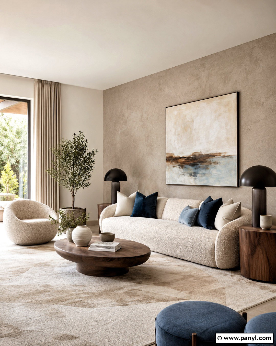 Taupe Concrete Wall Living Room - 20 concrete wall paint ideas