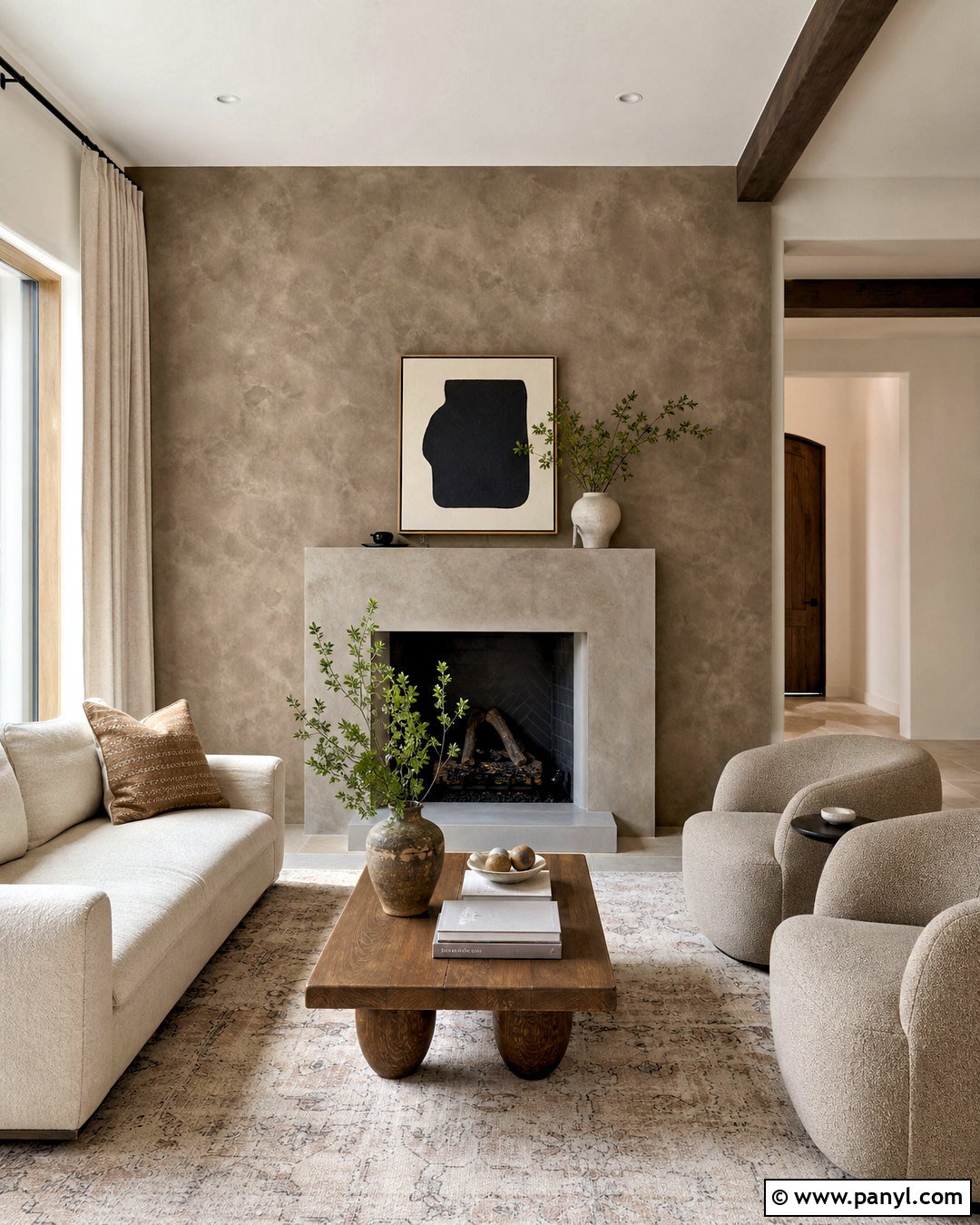 Taupe Fireplace Lime Wash Accent Wall - 20 lime wash accent wall ideas
