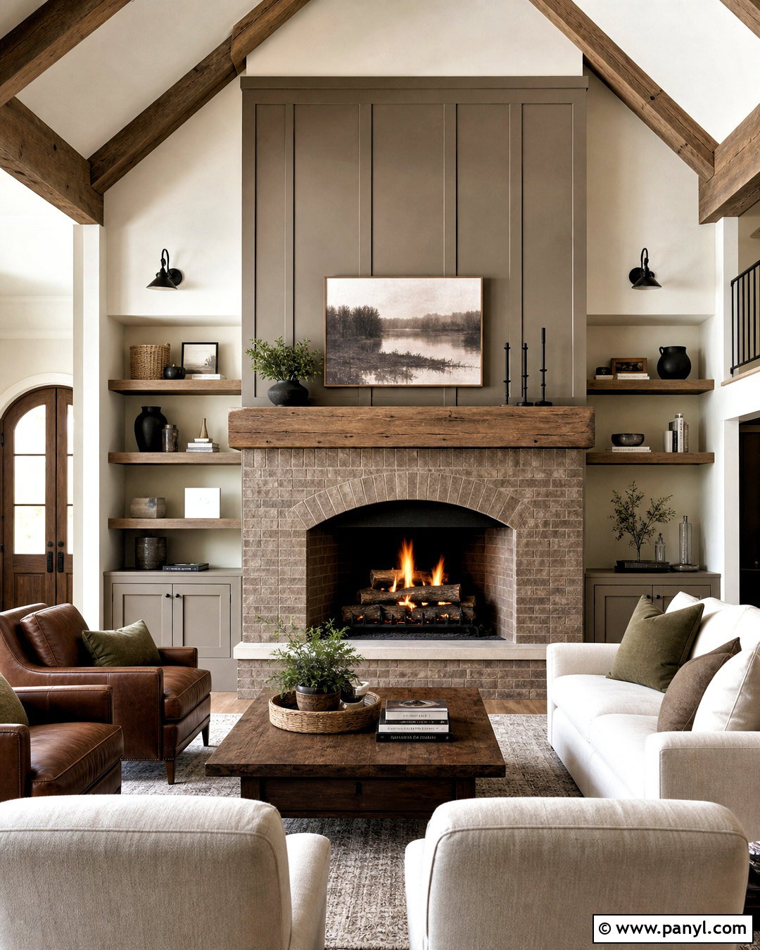 Taupe Fireplace - 20 fireplace color ideas