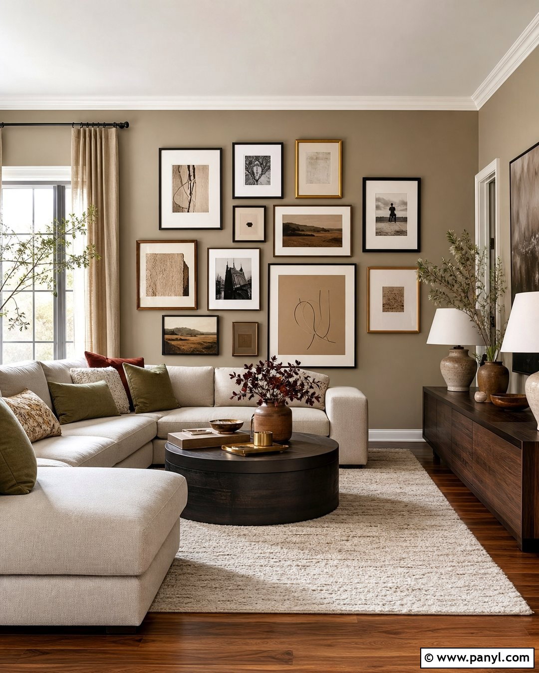 Taupe Gallery Wall - 25 Gallery Wall Colors