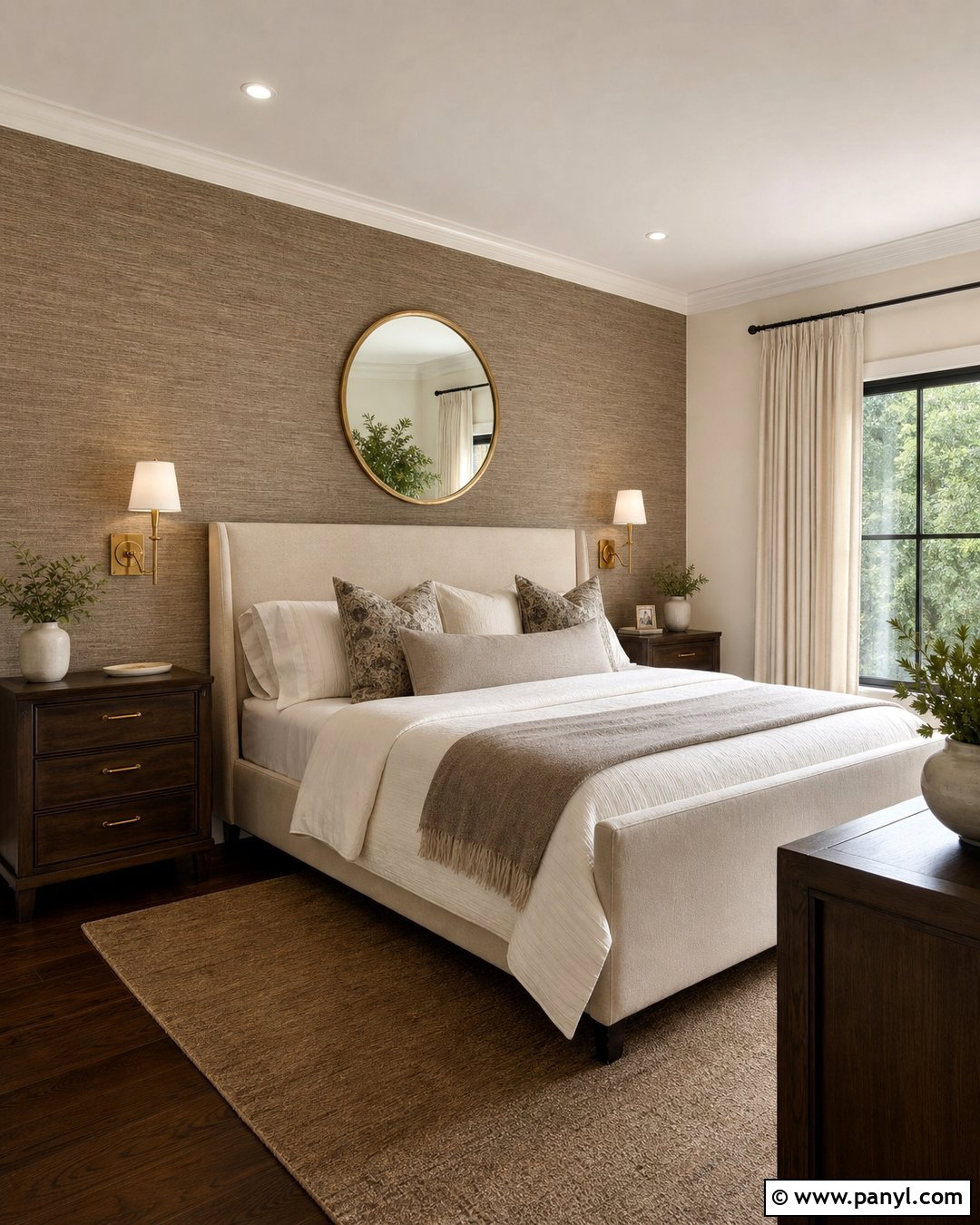 Taupe Grasscloth Accent Wall - 30 Taupe Accent Wall Ideas