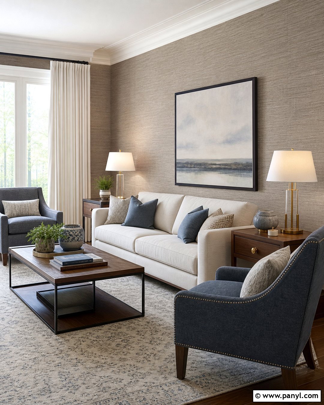 Taupe Grasscloth Accent Wall - 25 Taupe Accent Wall Living Room Ideas