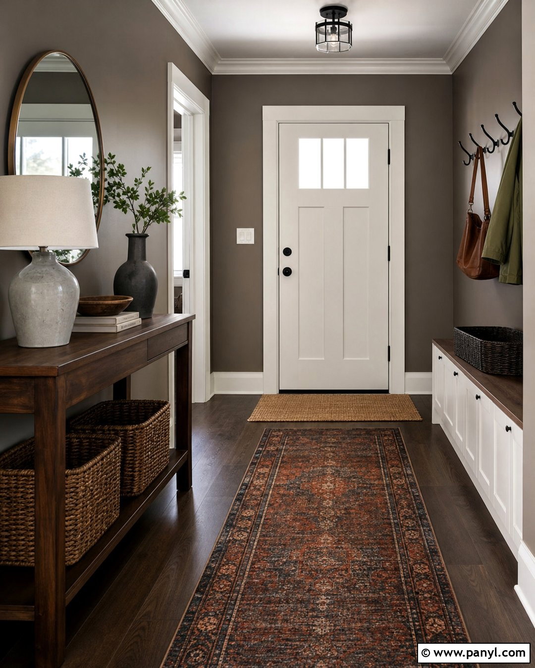 Taupe Gray Entryway - 25 Wall Paint Gray Ideas