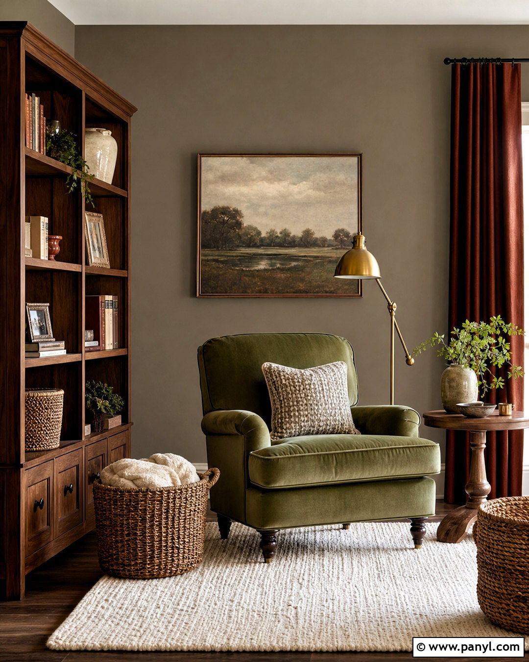 Taupe Gray Reading Room - 20 gray wall color ideas