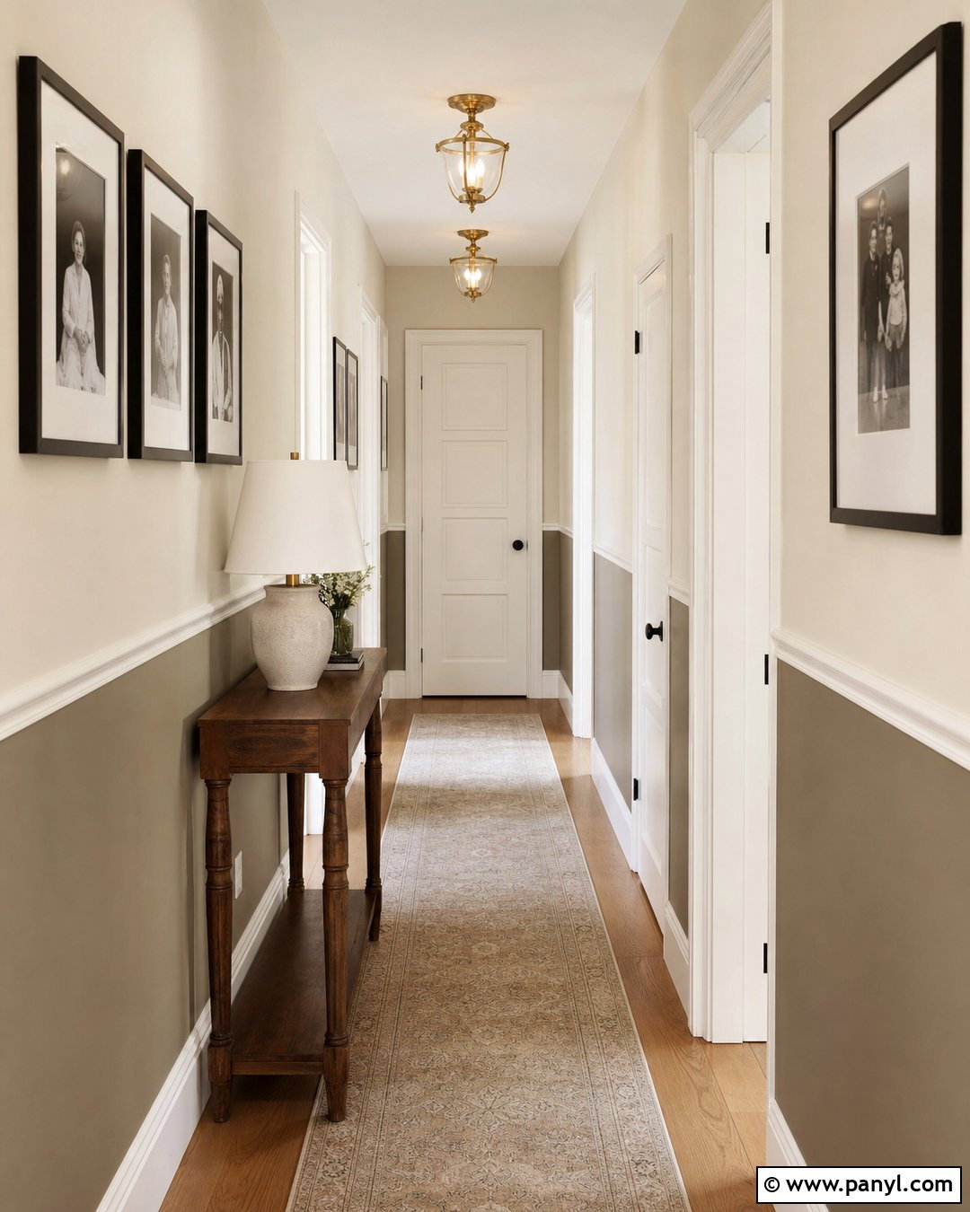Taupe Half Wall With Creamy White - 25 Half Wall Color Ideas