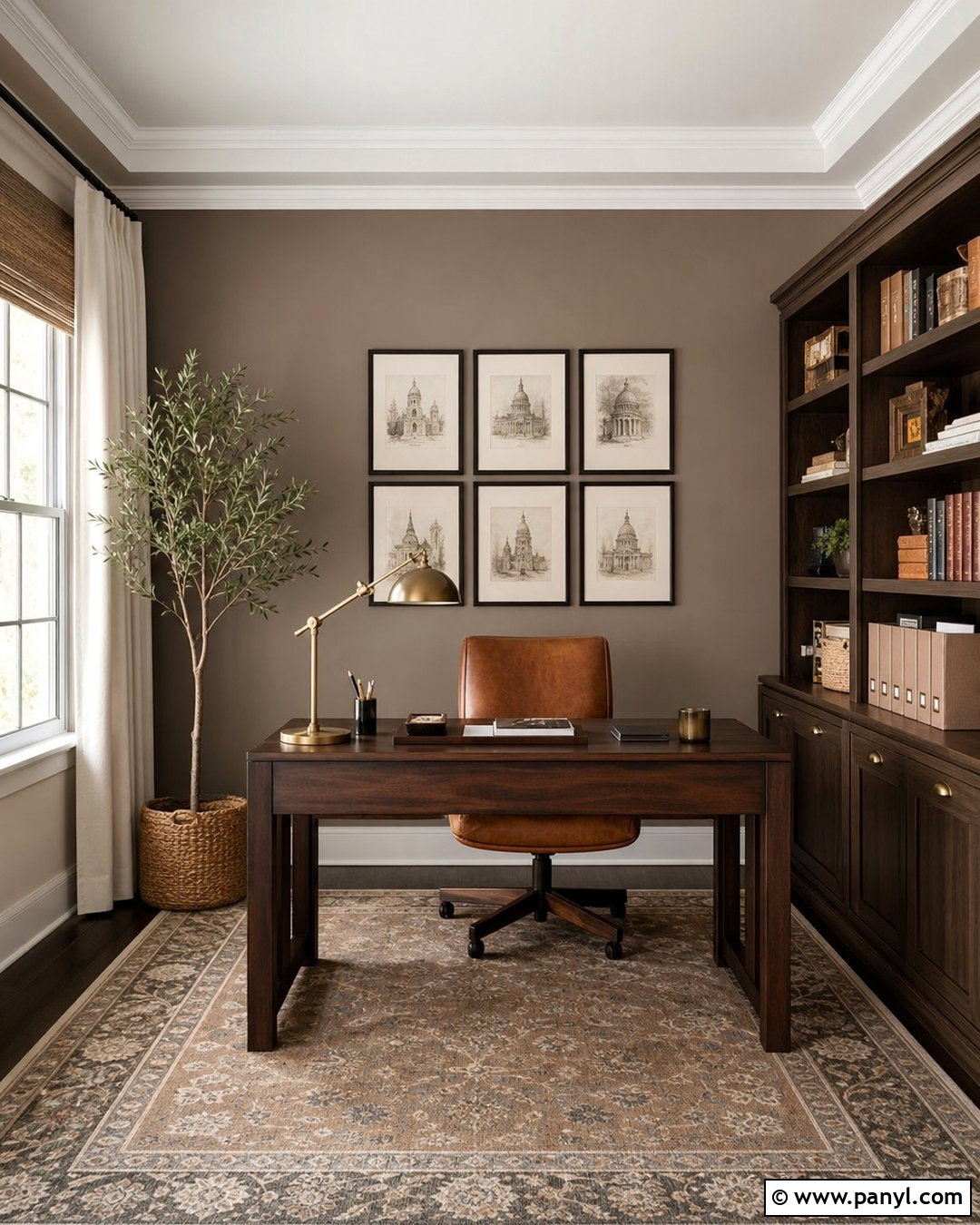 Taupe Home Office Accent Wall - 25 Home Office Accent Wall Color Ideas