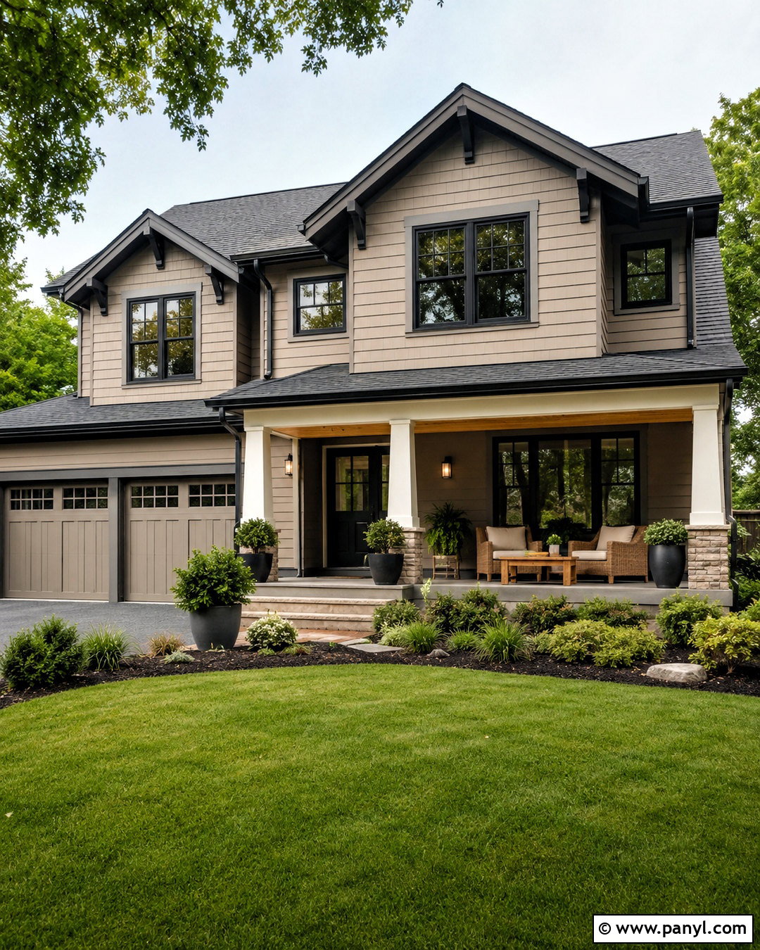 Taupe House Paint With Black Accents - 20 house paint ideas