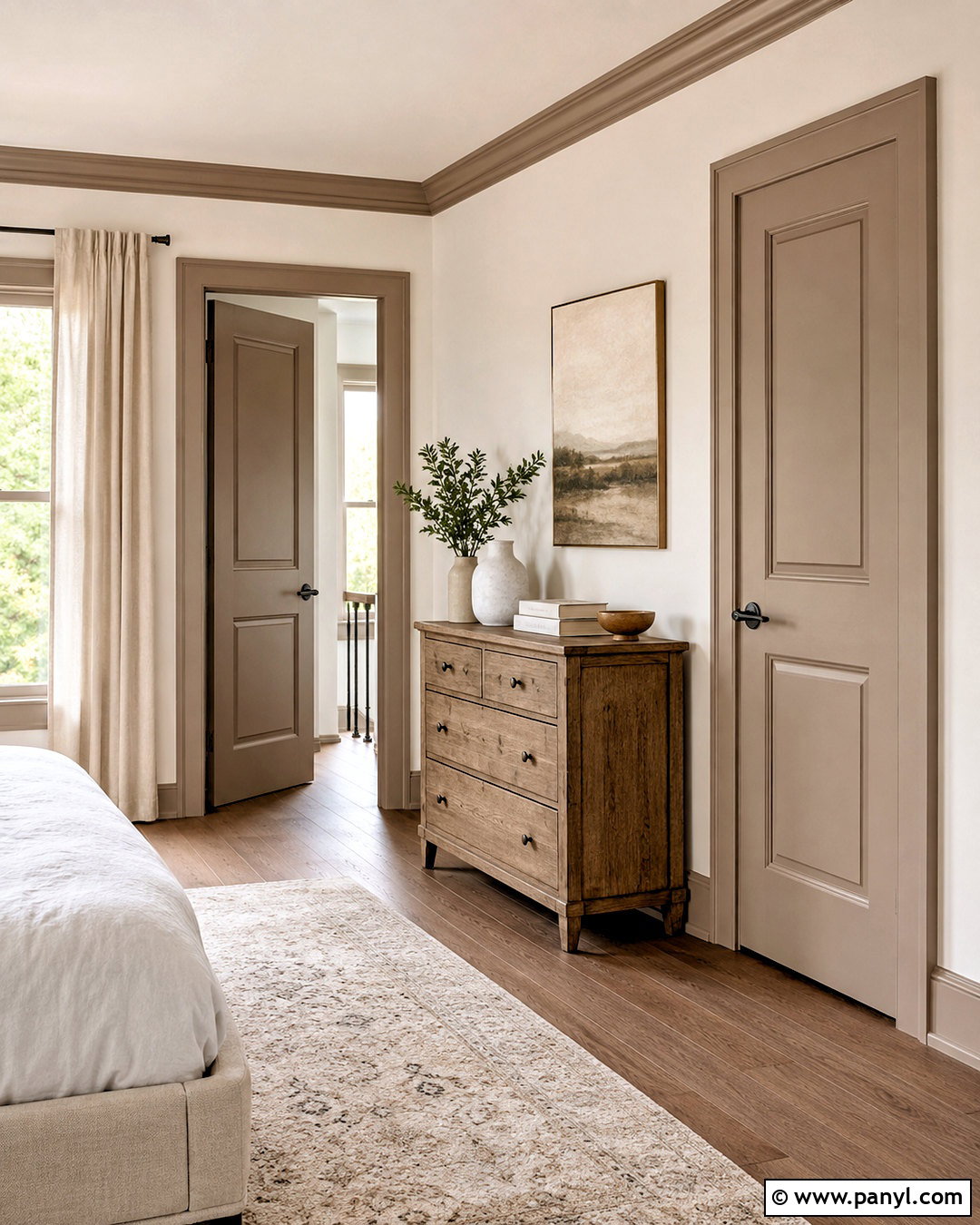 Taupe Interior Doors With White Walls - 35 Taupe Trim White Walls