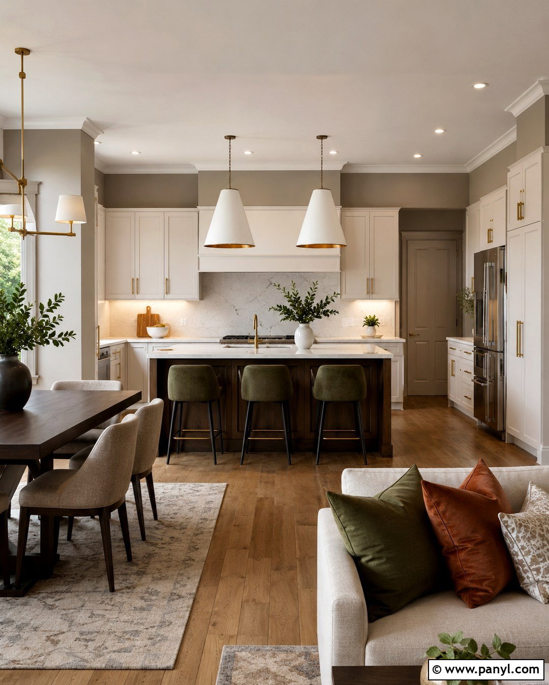 Taupe Kitchen Walls In An Open Plan Kitchen - 20 Taupe Color Kitchen Walls