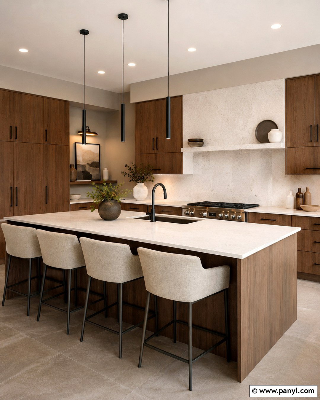 Taupe Kitchen Walls With Walnut Cabinets - 20 Taupe Color Kitchen Walls