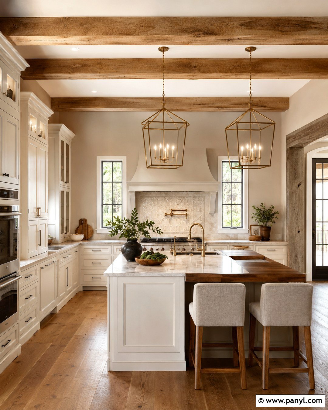 Taupe Kitchen Walls With Wood Beams - 20 Taupe Color Kitchen Walls