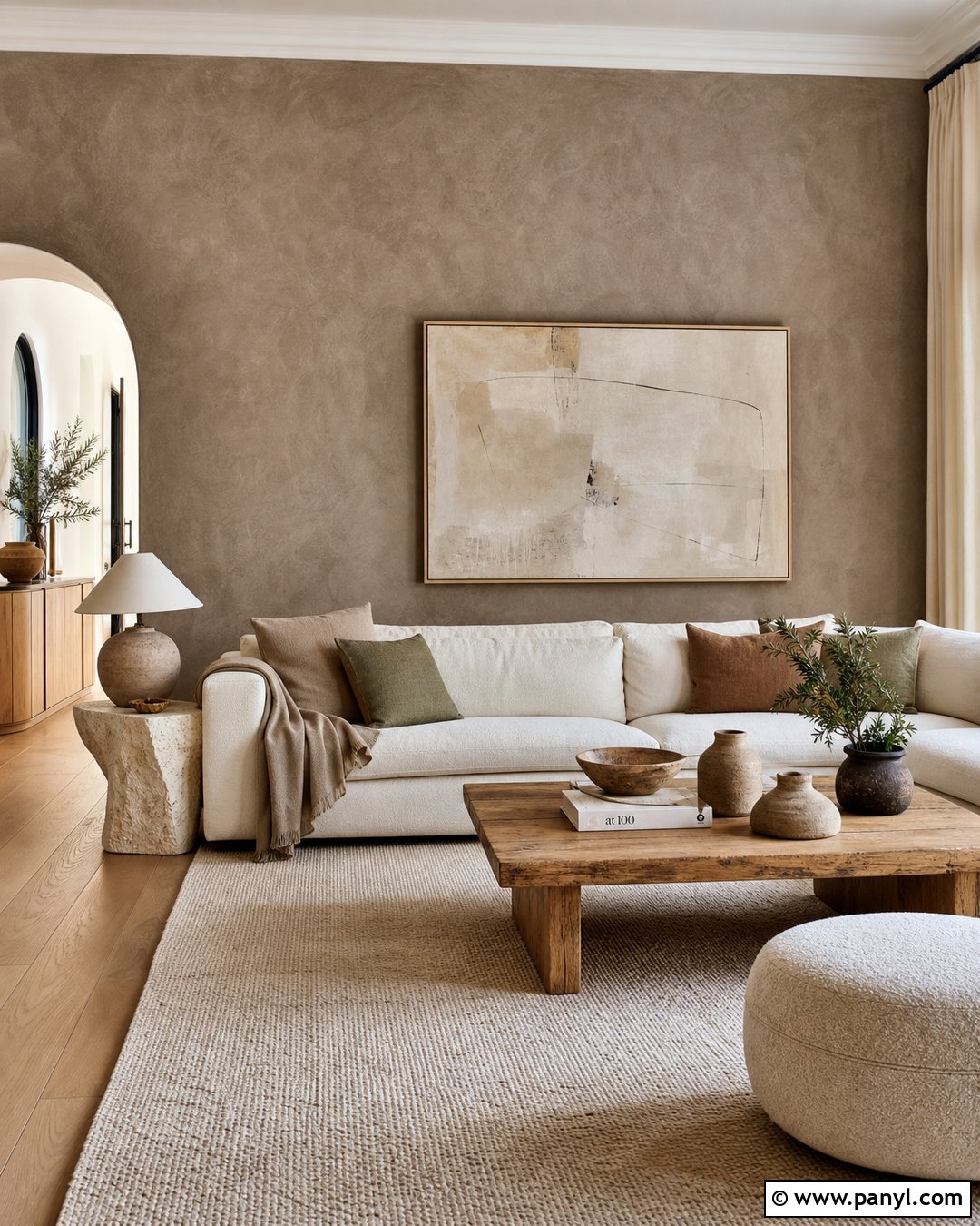 Taupe Limewash Accent Wall - 30 Taupe Accent Wall Ideas