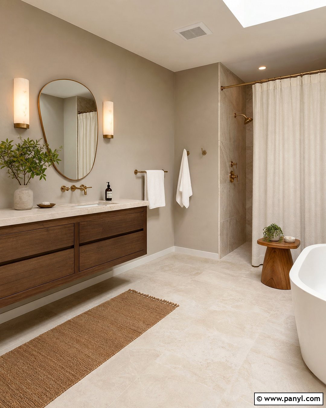 Taupe Limewash Bathroom - 25 Taupe Limewash Walls
