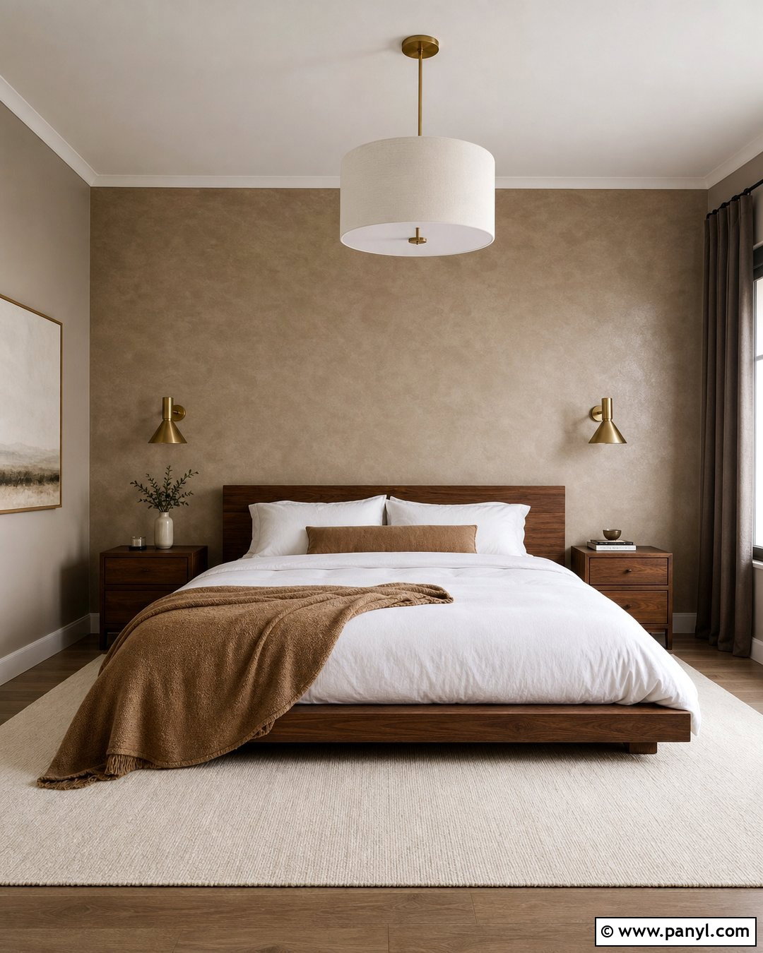 Taupe Limewash Bedroom Wall - 35 limewash accent wall ideas