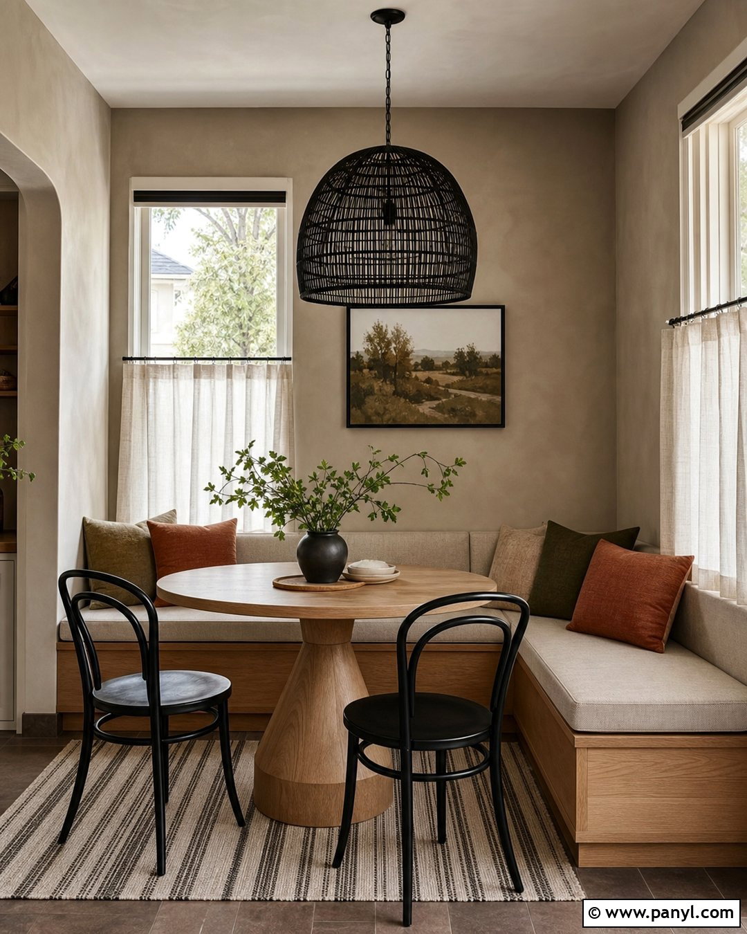 Taupe Limewash Breakfast Nook - 25 Taupe Limewash Walls