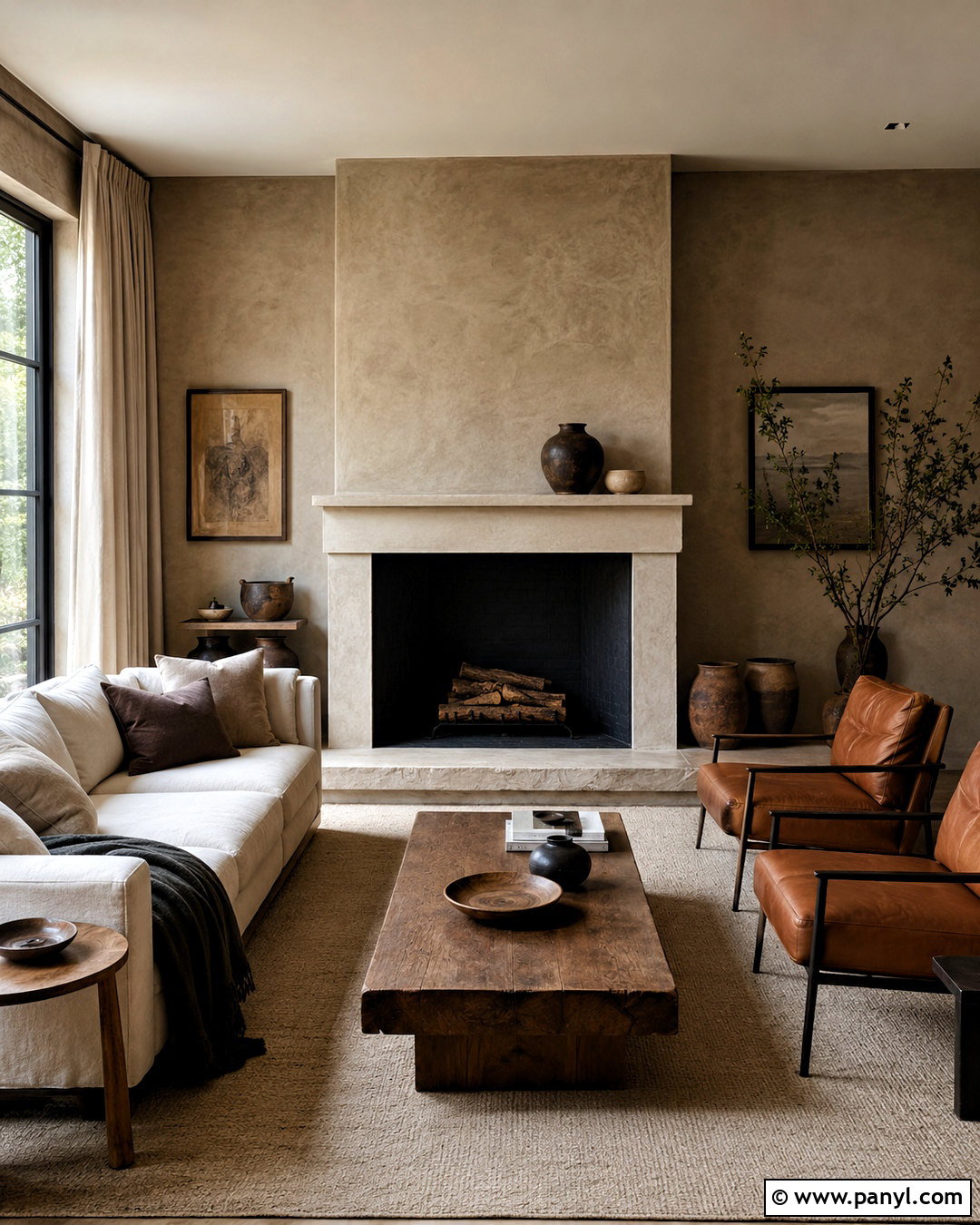 Taupe Limewash Fireplace Wall - 20 limewash paint texture ideas
