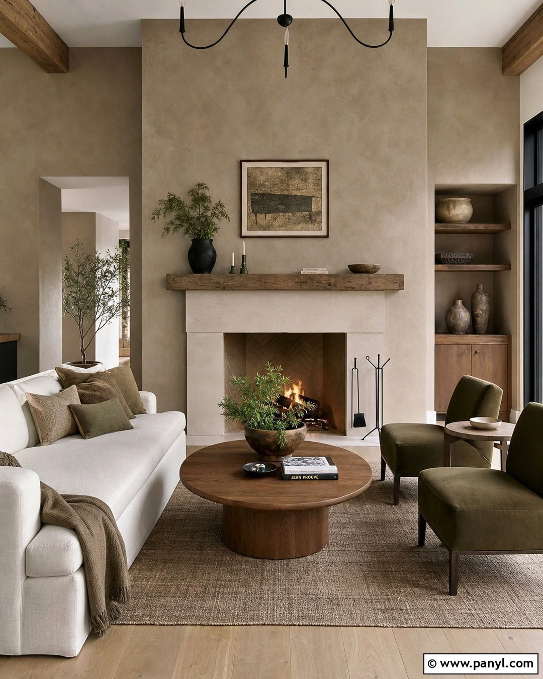 Taupe Limewash Fireplace Wall - 25 Taupe Limewash Walls