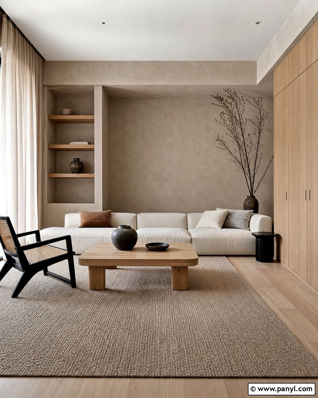 Taupe Limewash Japandi Room - 25 Taupe Limewash Walls