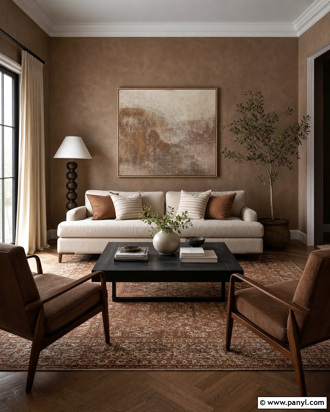 Taupe Limewash Living Room - 50 Limewash Walls