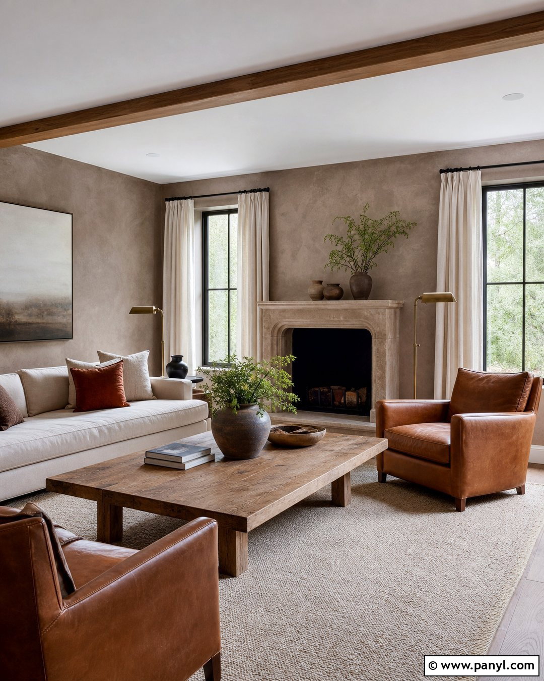Taupe Limewash Living Room - 25 Taupe Limewash Walls