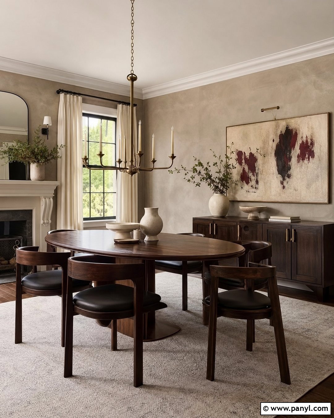 Taupe Limewash With Dark Wood - 25 Taupe Limewash Walls