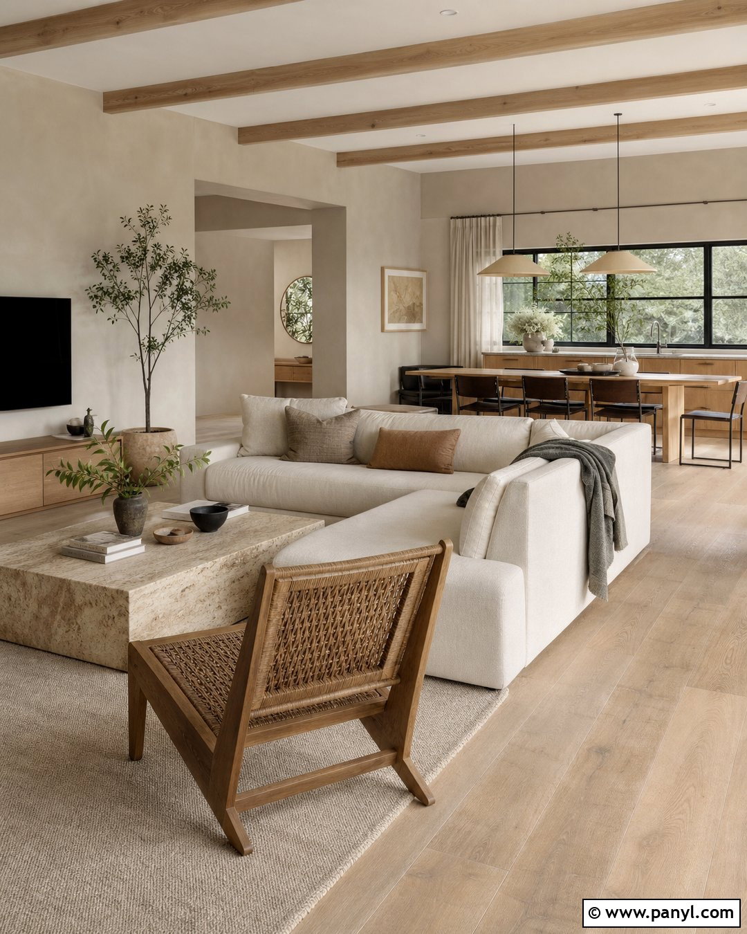 Taupe Limewash With White Oak - 25 Taupe Limewash Walls