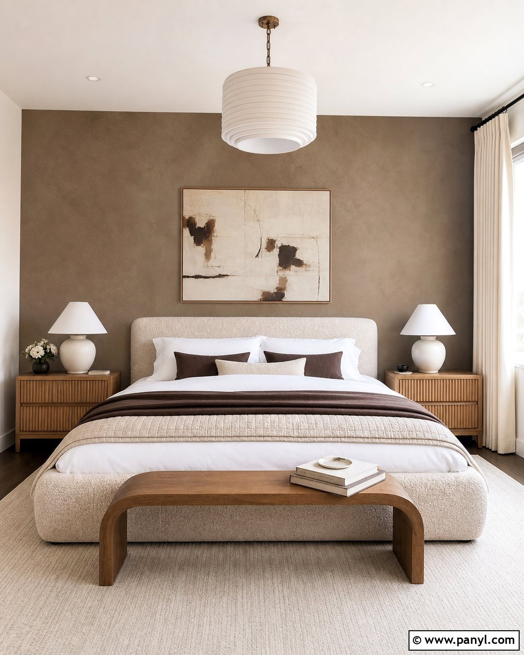 Taupe Metallic Bedroom Wall - 35 metallic paint walls