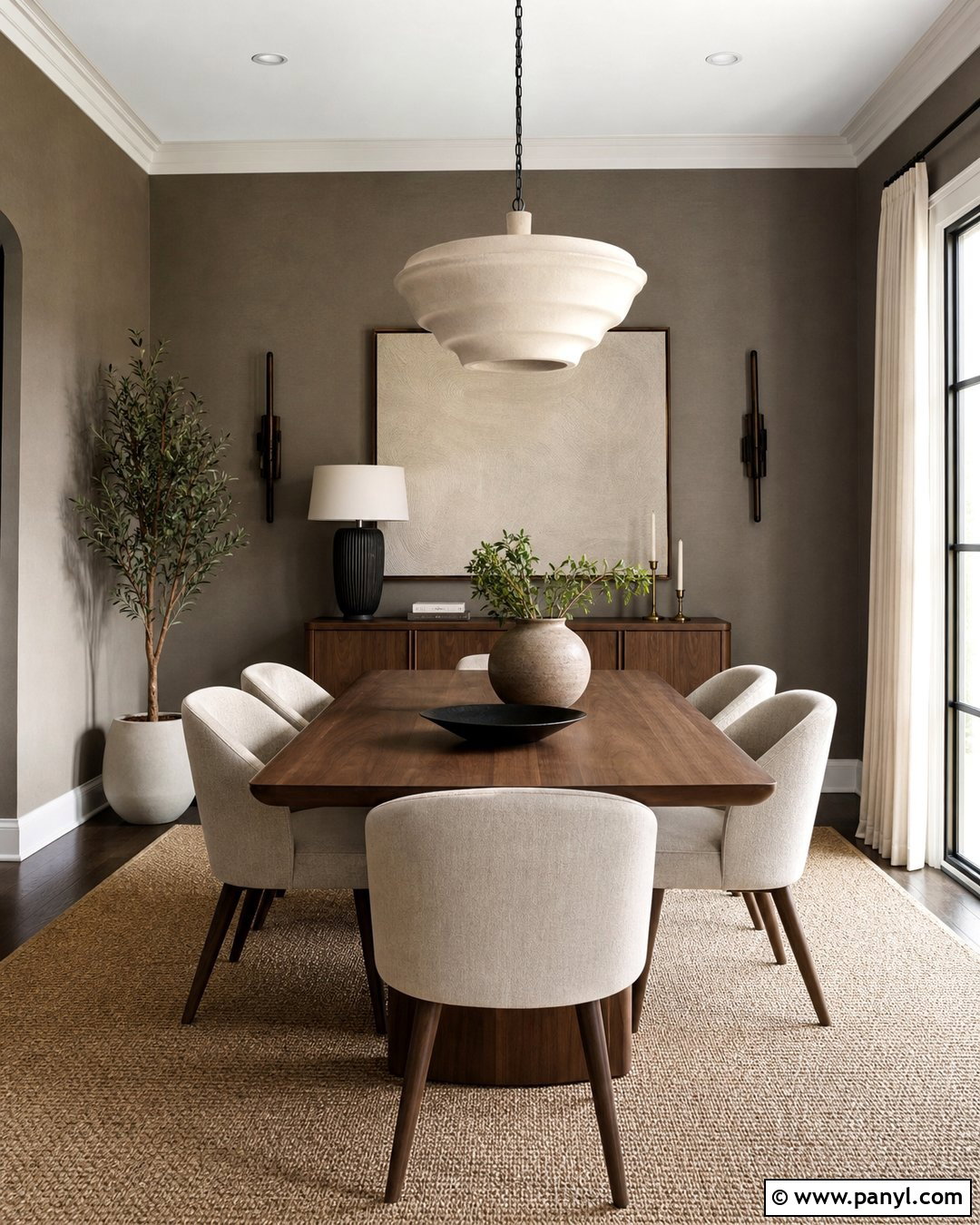 Taupe Nude Dining Room - 30 Nude Wall Color Ideas