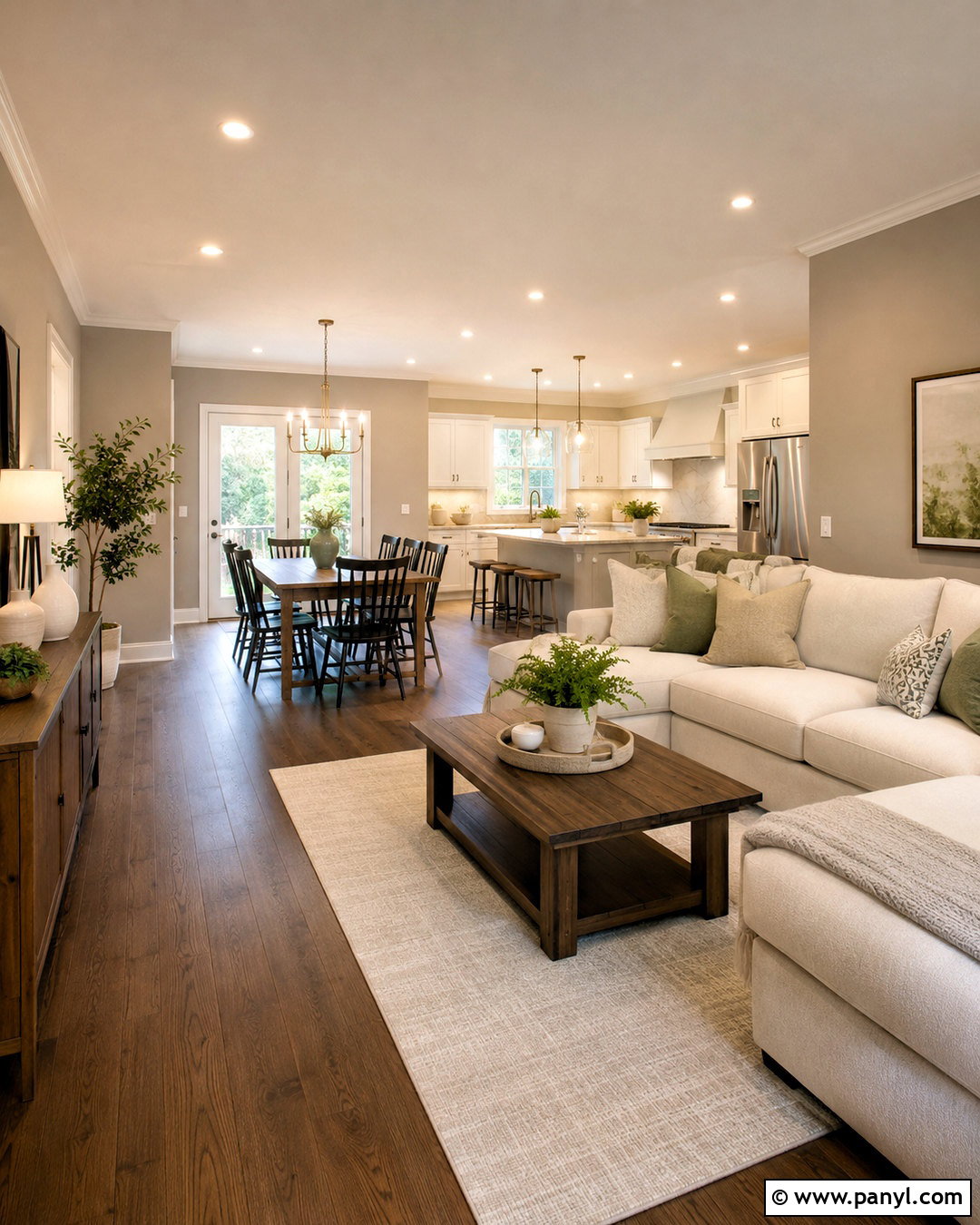 Taupe Open-Plan Walls With Coordinated Neutrals - 35 Taupe Wall Color Ideas