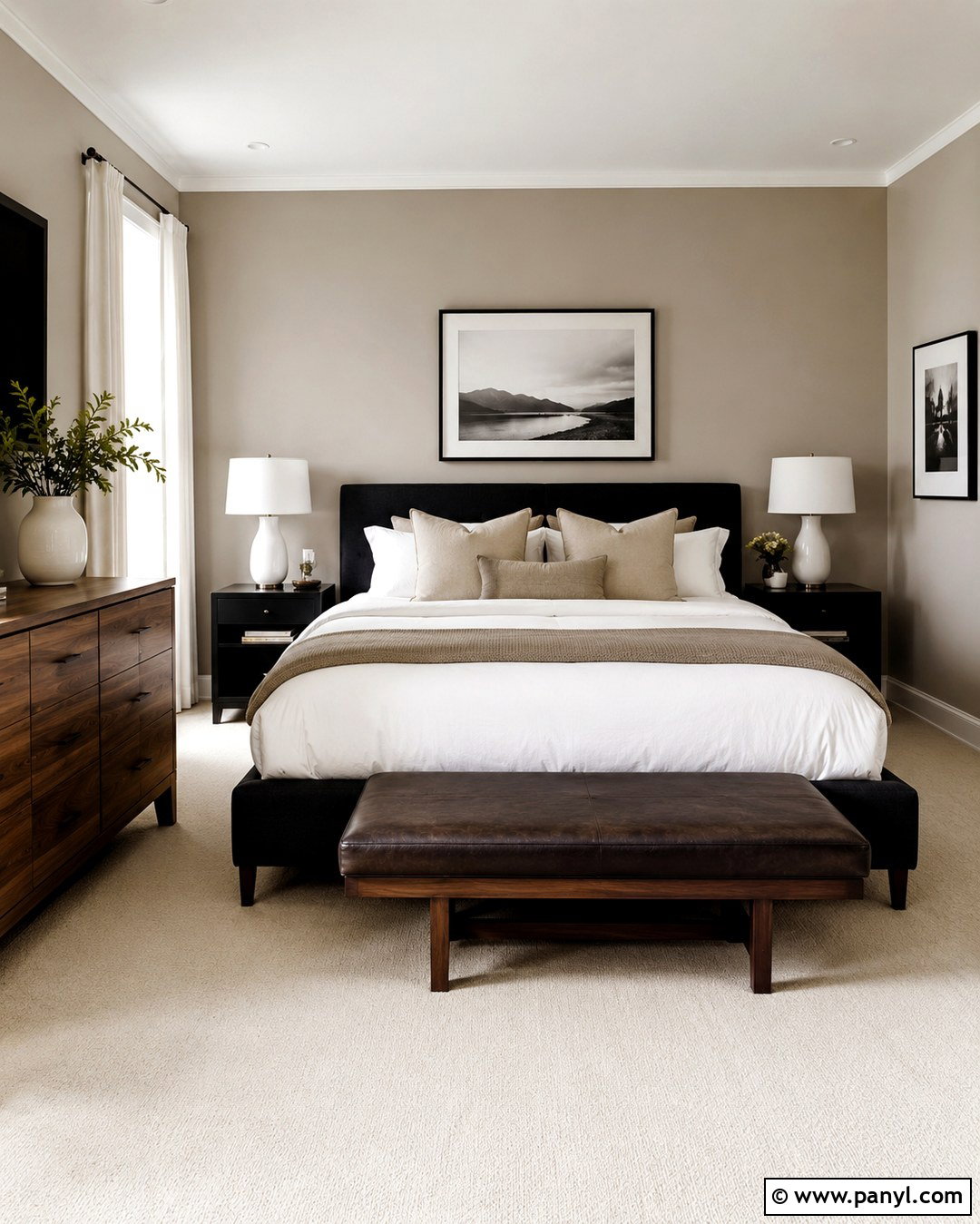 Taupe Paint With Black And White - 20 Paint Colors That Go With Black And White Ideas