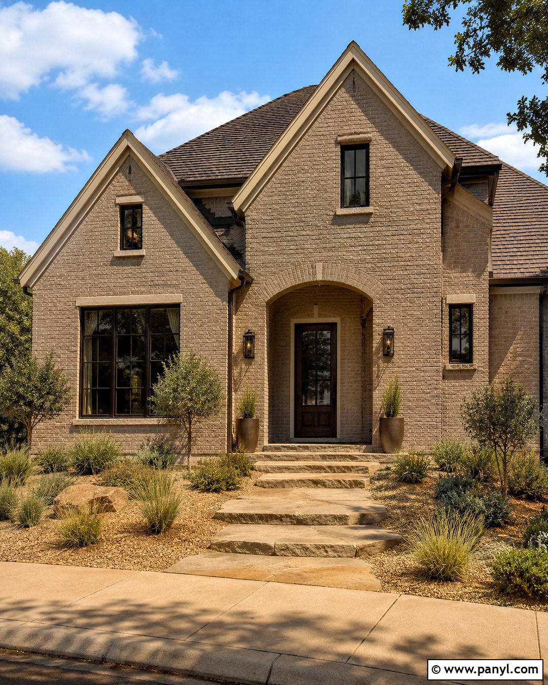 Taupe Painted Brick House - 20 painted brick house exterior before and after ideas
