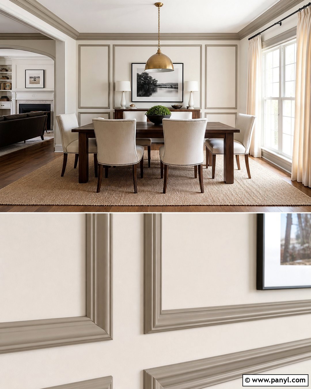 Taupe Picture Frame Wall Border - 20 Neutral Color Wall Border Ideas