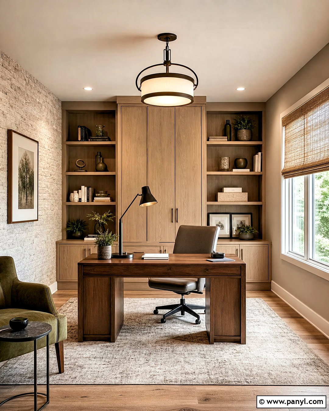 Taupe Stone Wash Home Office - 20 stone wash wall ideas