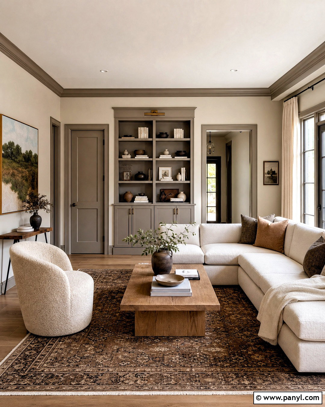 Taupe Trim With Beige Walls - 20 painted baseboards and trim ideas