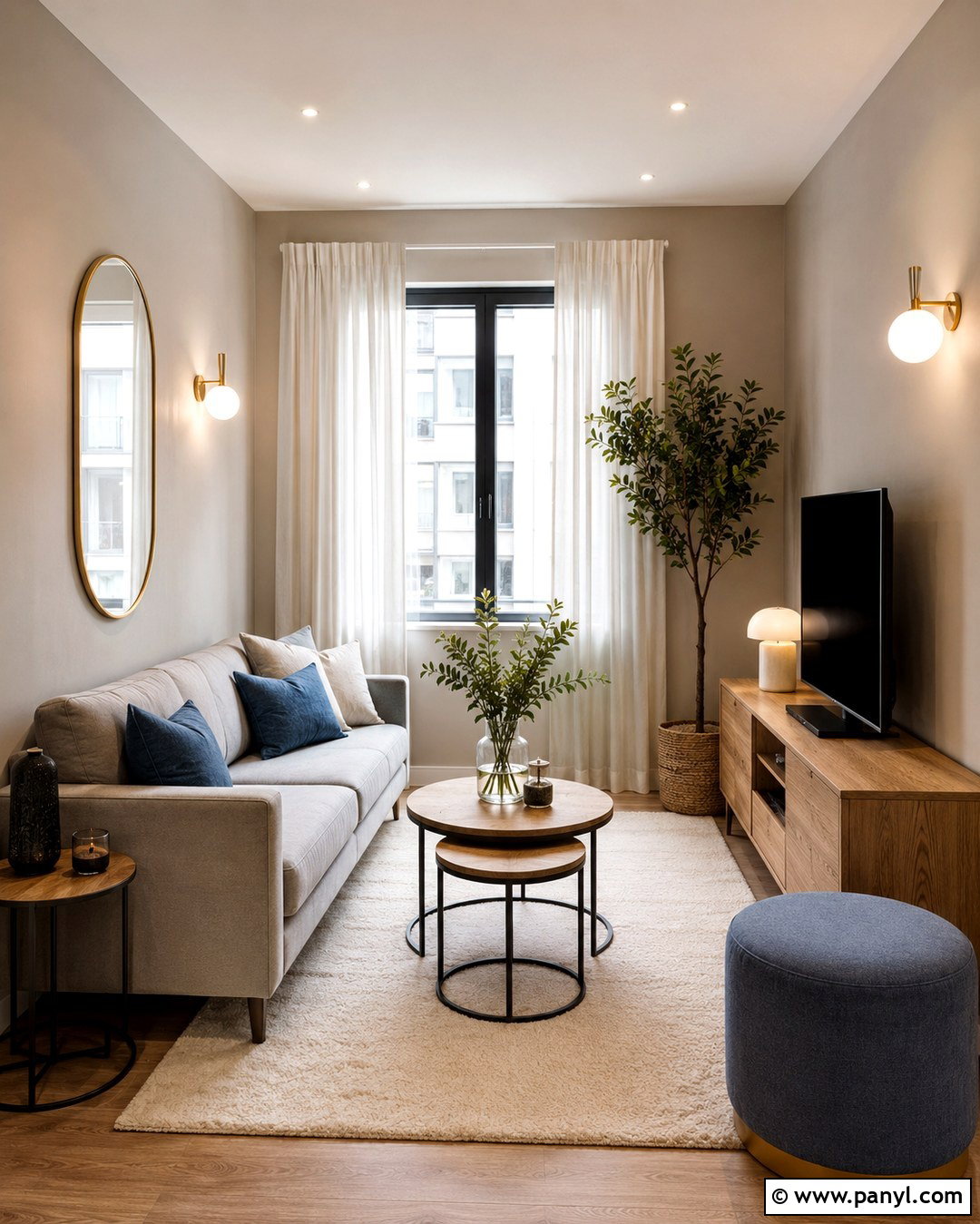 Taupe Walls With A Gray Couch In A Small Apartment - 20 Taupe Walls Grey Couch Ideas