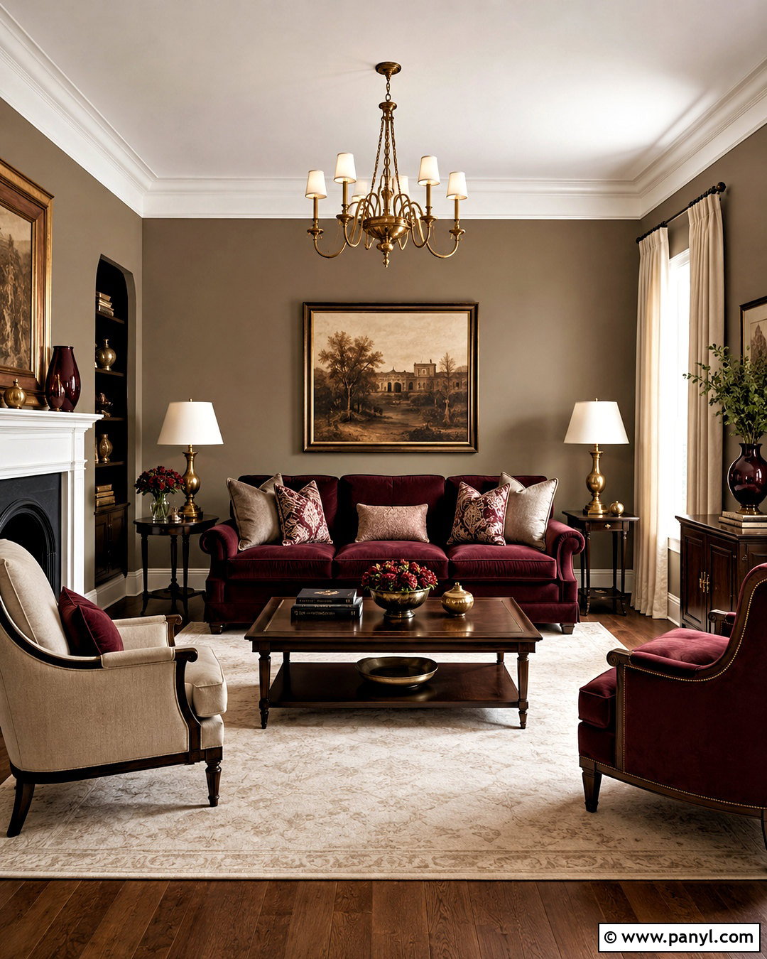 Taupe Walls With Burgundy Accents - 35 Taupe Wall Color Ideas